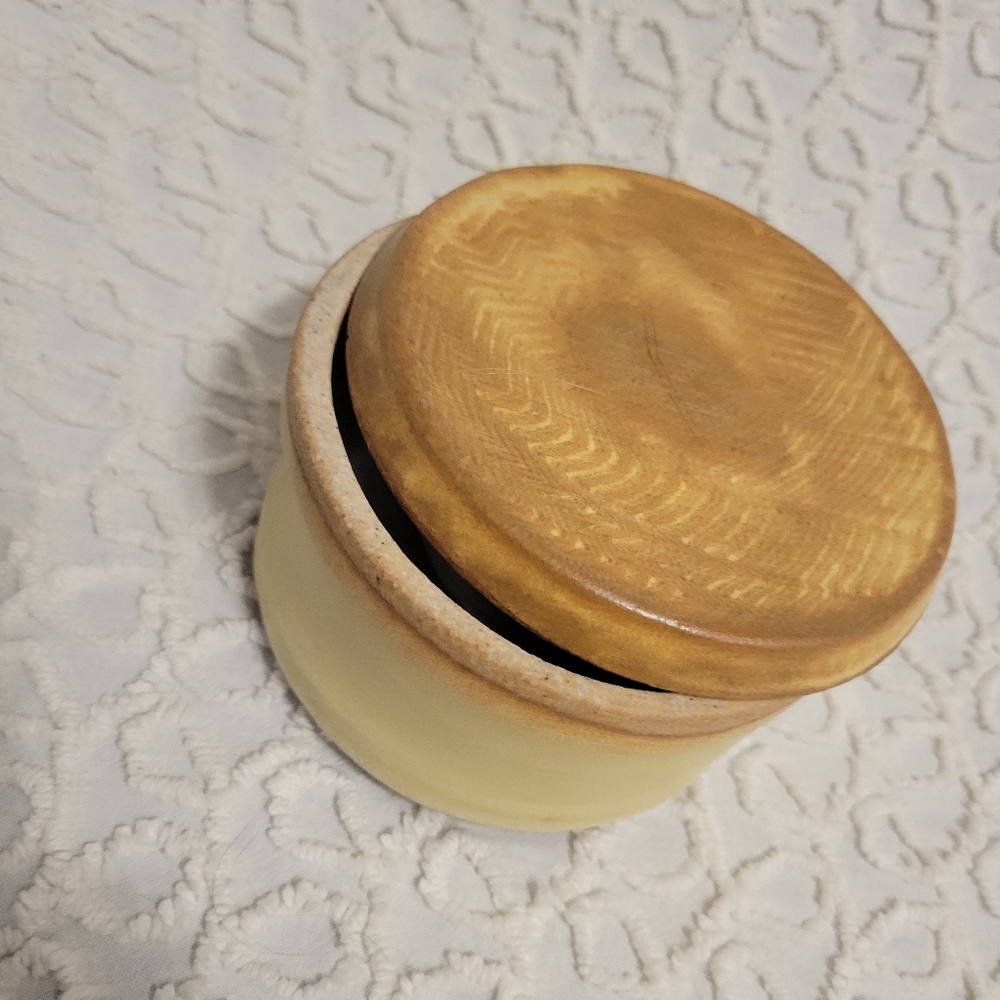 Stoneware Signed Butter Dish Vintage Home Kitchen